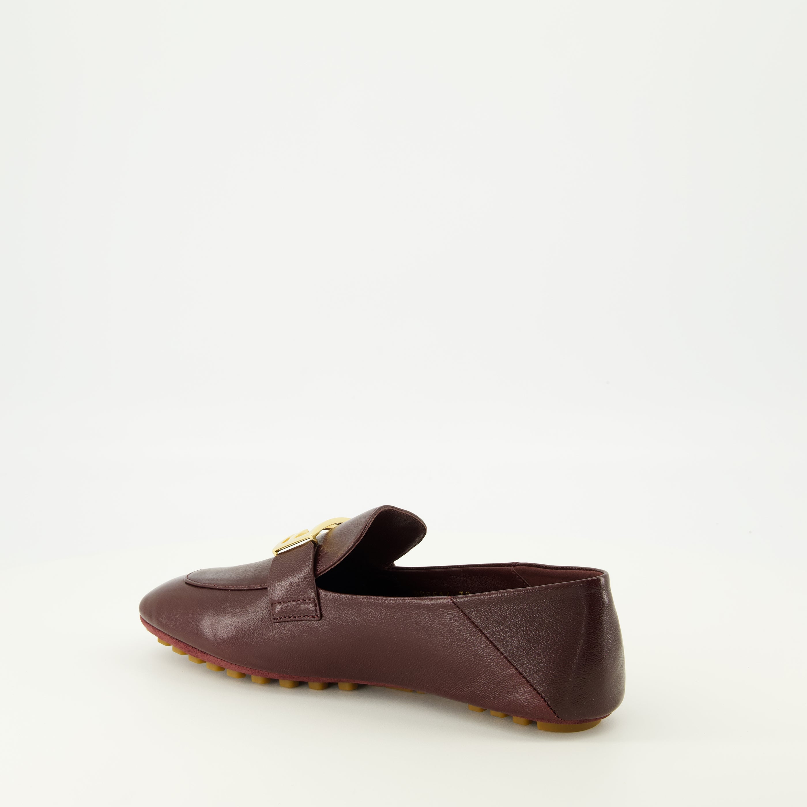 Mocassins Mocassins Baguette en cuir nappa bordeaux Fendi Marron Femme