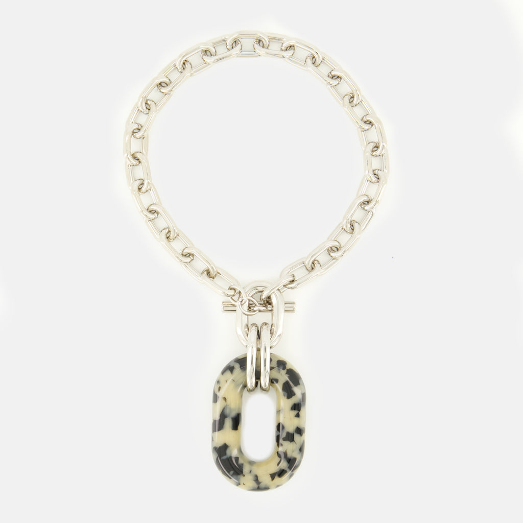 Imagen del artículo Collar XL Link plateado impreso de la marca Rabanne para mujer - Temporada Primavera-Verano 2026 - Vista Trasera