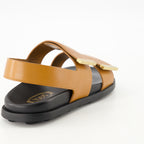 Open shoes Double Strap Sandals Tod's Brown Femme
