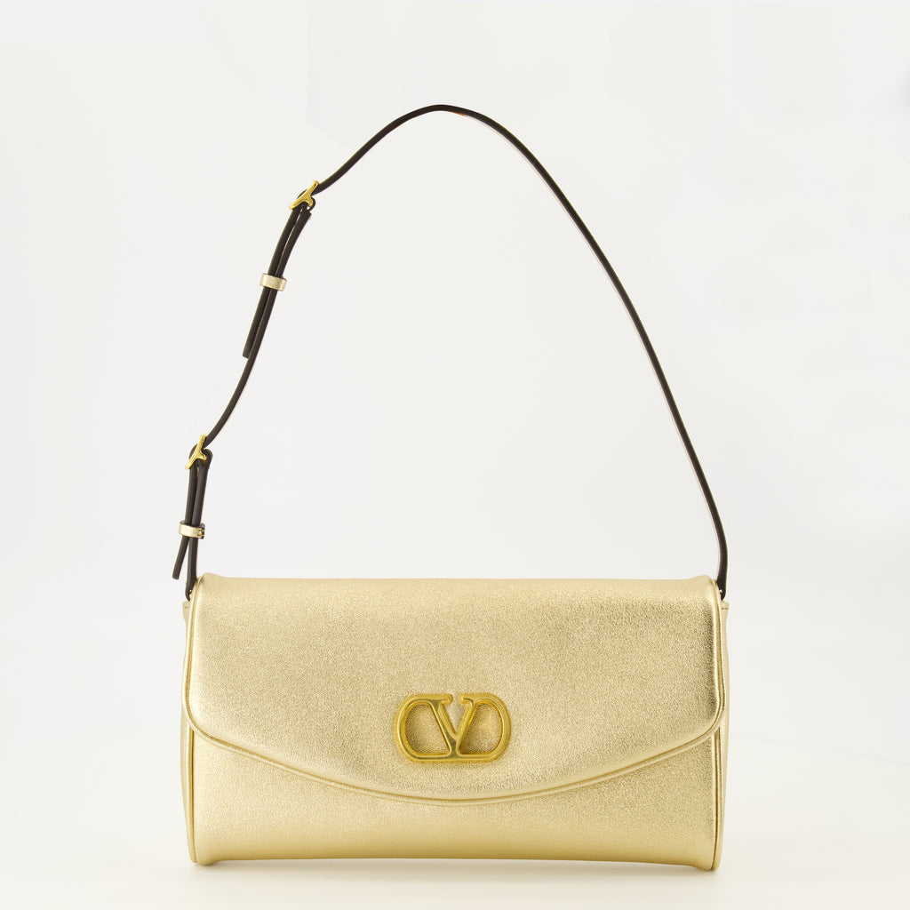Sacs à main et épaule DeVain Bag in Gold Lamé Nappa Leather Valentino Garavani Doré Femme