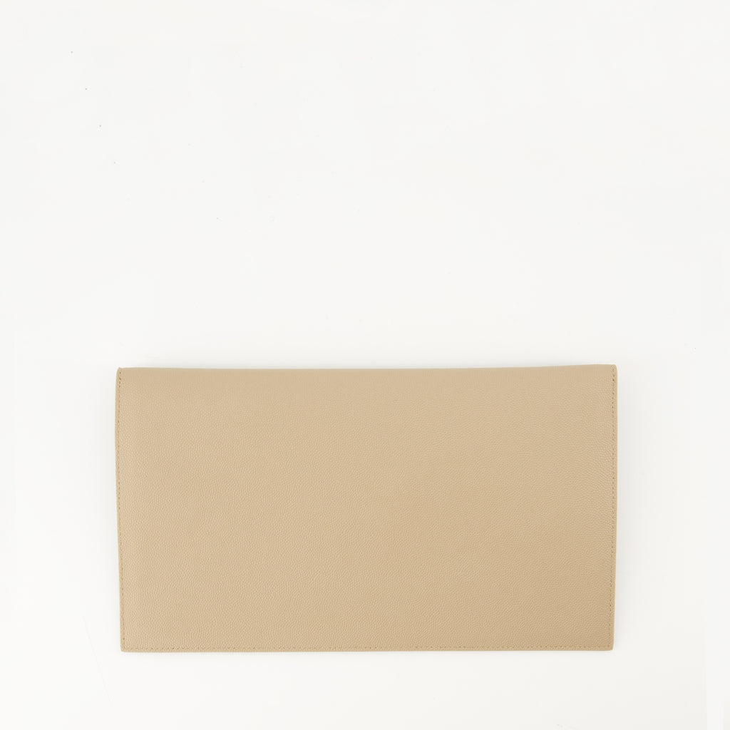 Pochettes Uptown Clutch Saint Laurent Beige Femme