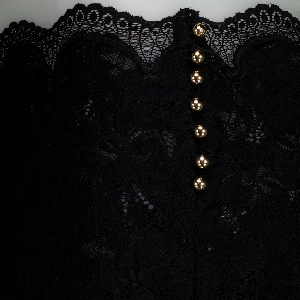 Jupes Falda Midi de Encaje Negra Rabanne Noir Femme