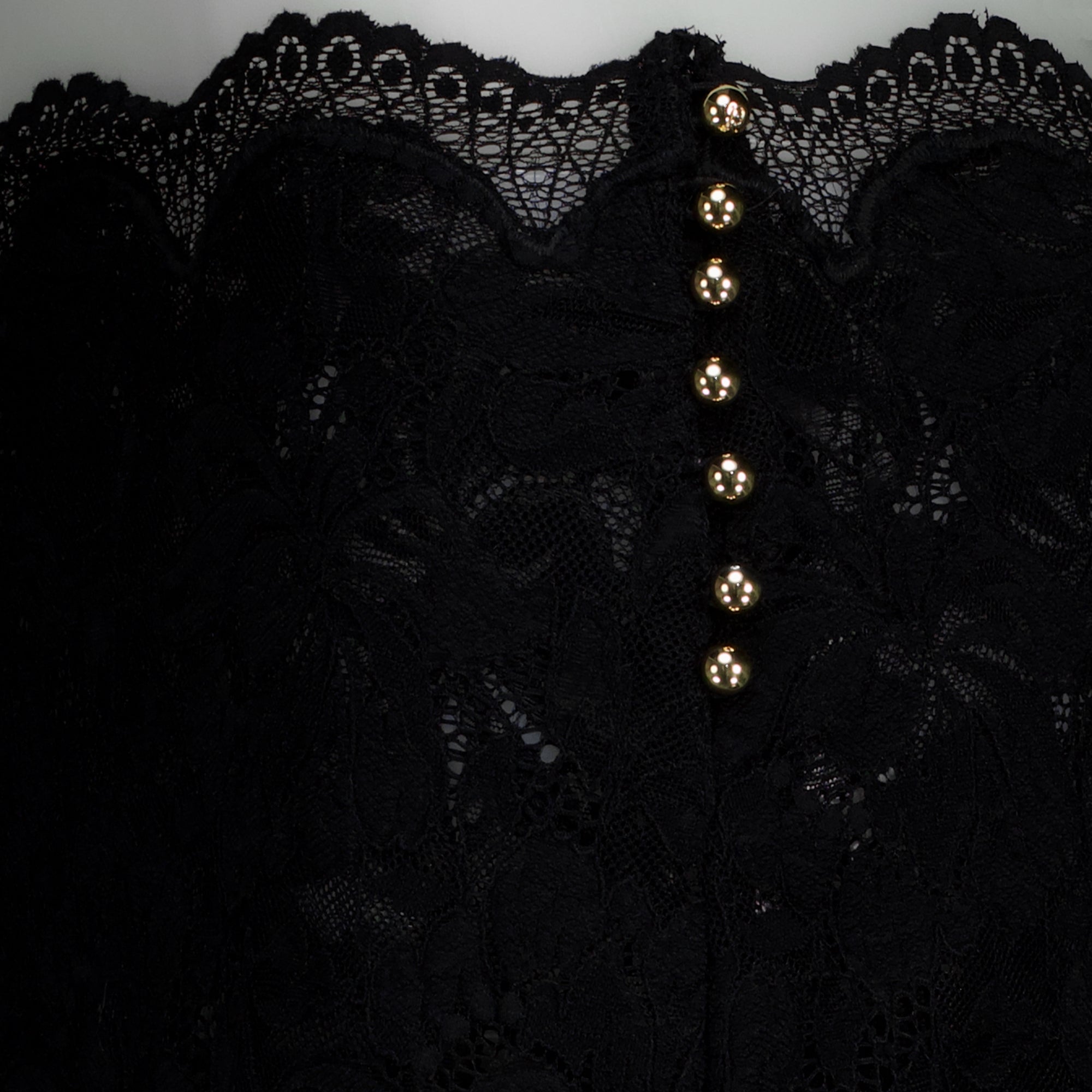 Jupes Falda Midi de Encaje Negra Rabanne Noir Femme