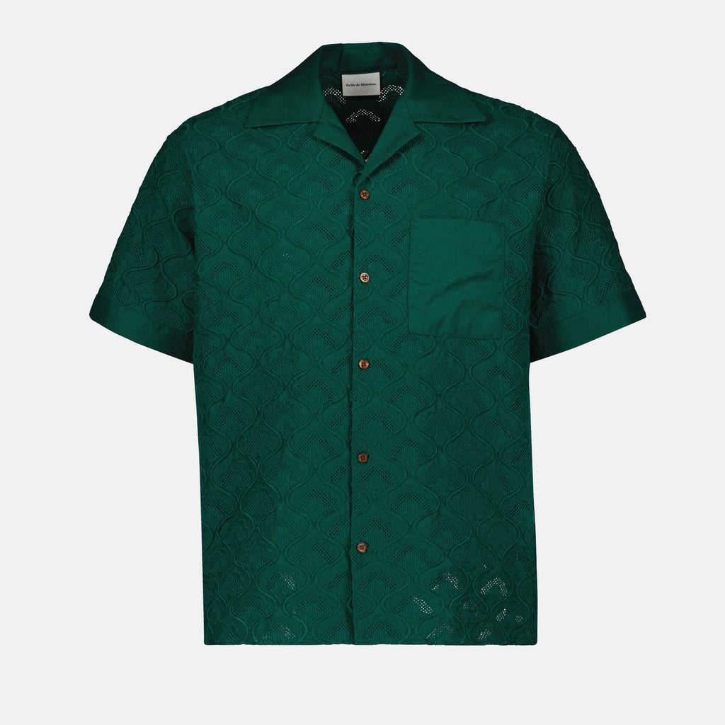 Chemises Chemise brodée tapisserie Drole De Monsieur Vert Homme