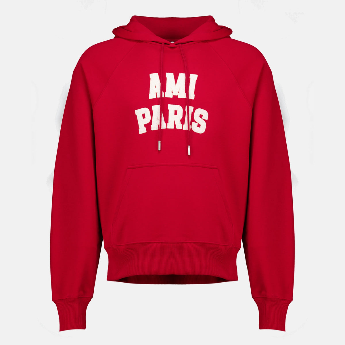 Sweatshirts Rote bestickte Kapuzenjacke Ami PARIS Rouge Unisexe
