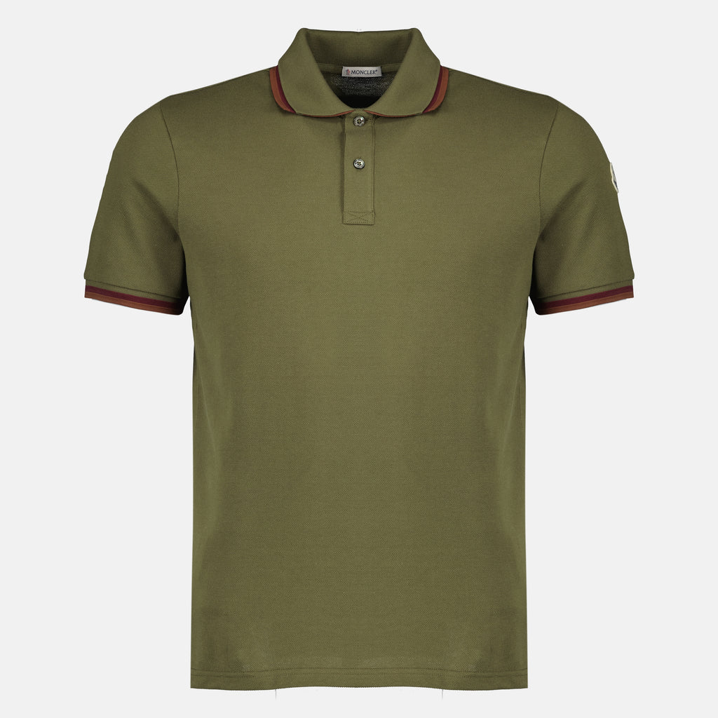 Polos Polo de Piqué de Algodão Caqui Moncler Kaki Homme