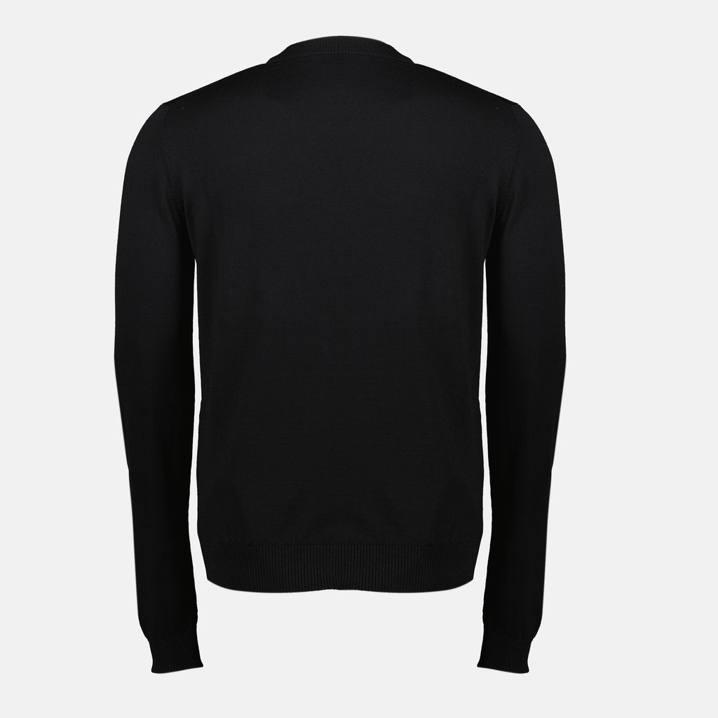 Image of the black wool sweater from the brand Fendi for Men - Autumn-Winter 2025 - Back View