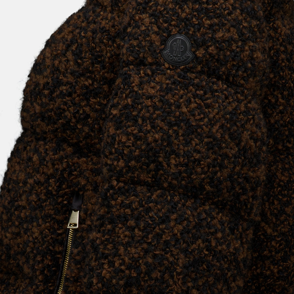 Manteaux Casaco de Pena em Tweed Trascendance Moncler Marron Femme