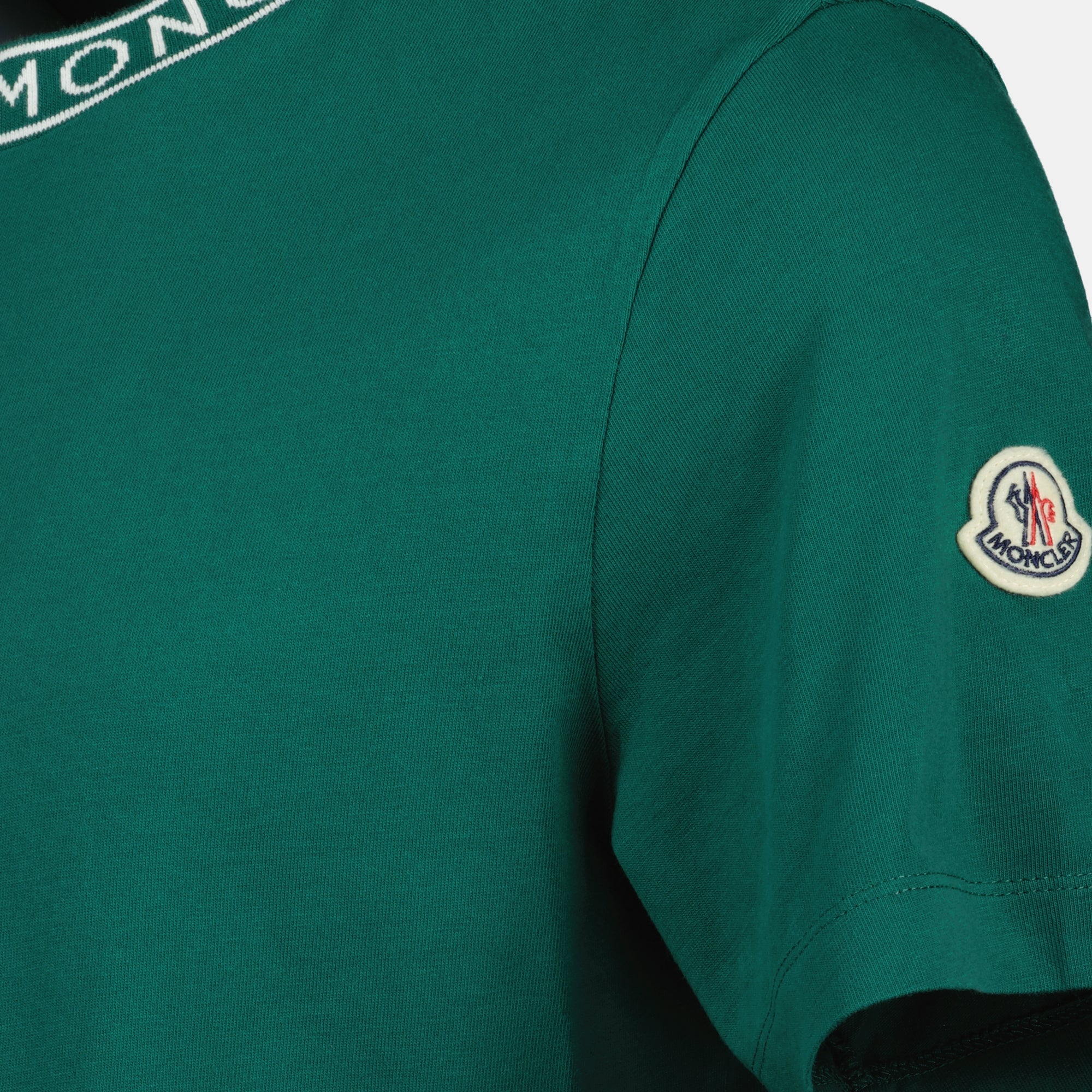T-shirt T-Shirt con Logo Finitura Moncler Verde Homme