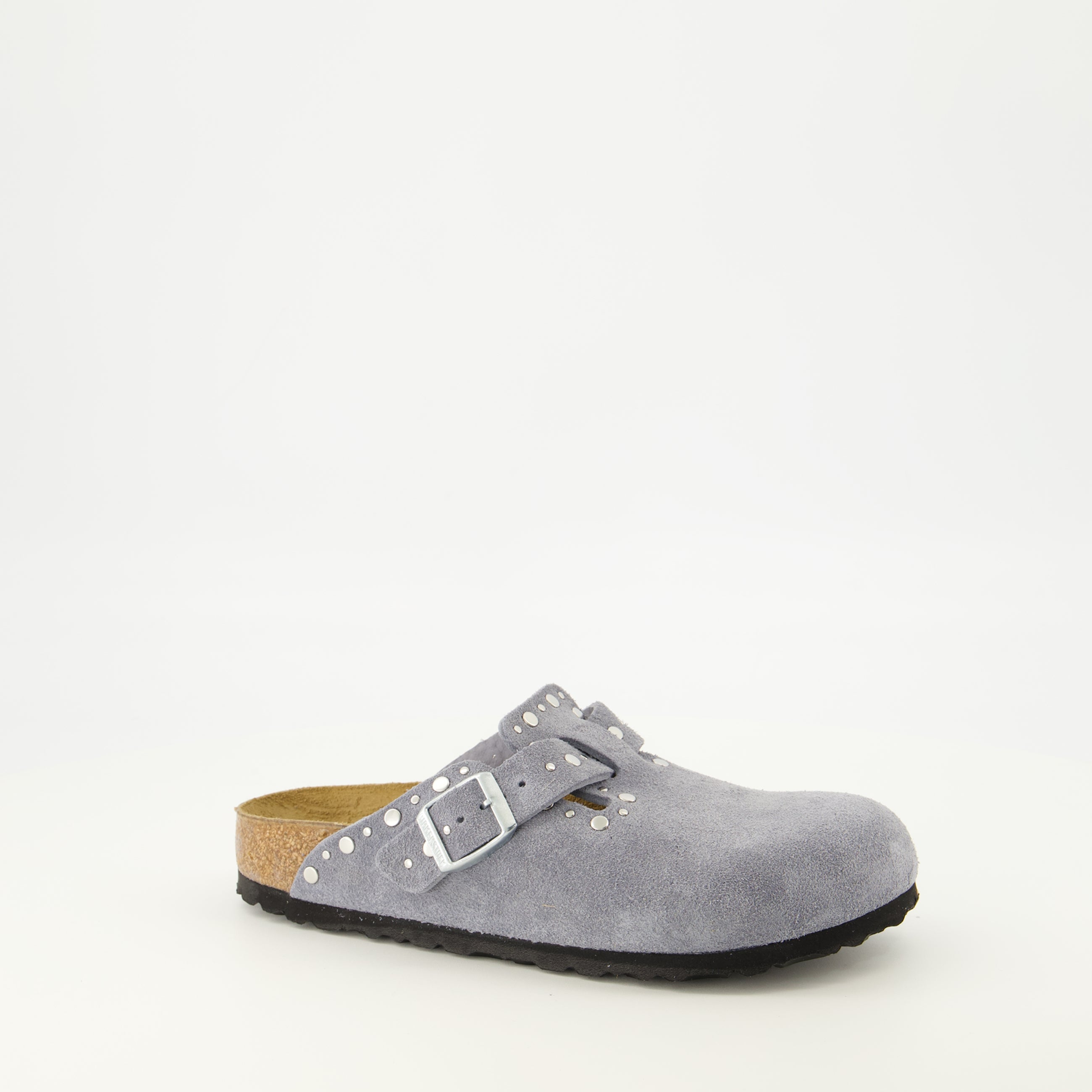 Chaussures ouvertes 회색 보스턴 리벳 뮬 Birkenstock Gris Femme