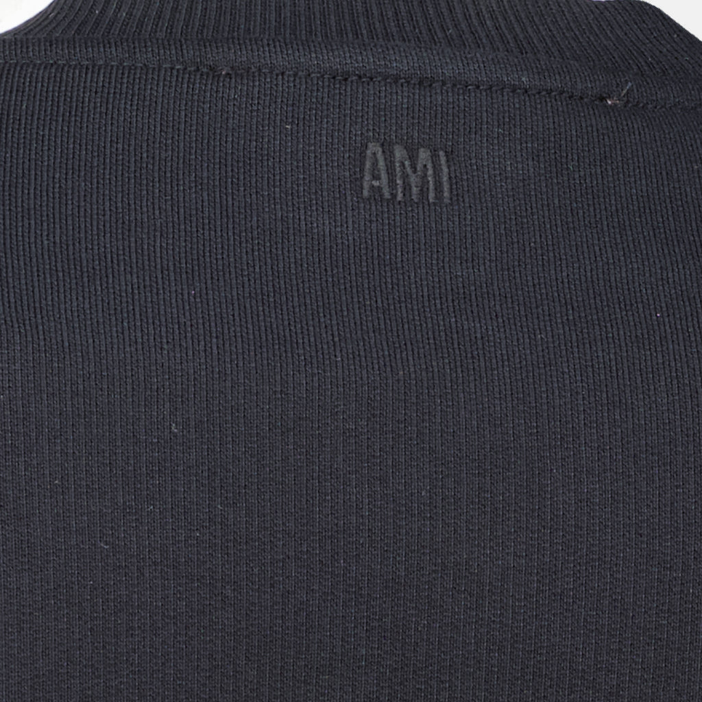 Sweatshirts Sweatshirt AMI de coeur noir en coton Ami PARIS Noir Homme