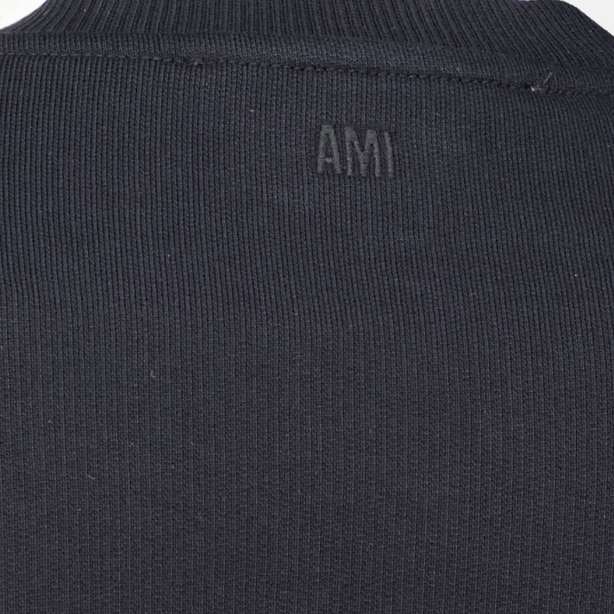 Sweatshirts Sweatshirt AMI de coeur noir en coton Ami PARIS Noir Homme