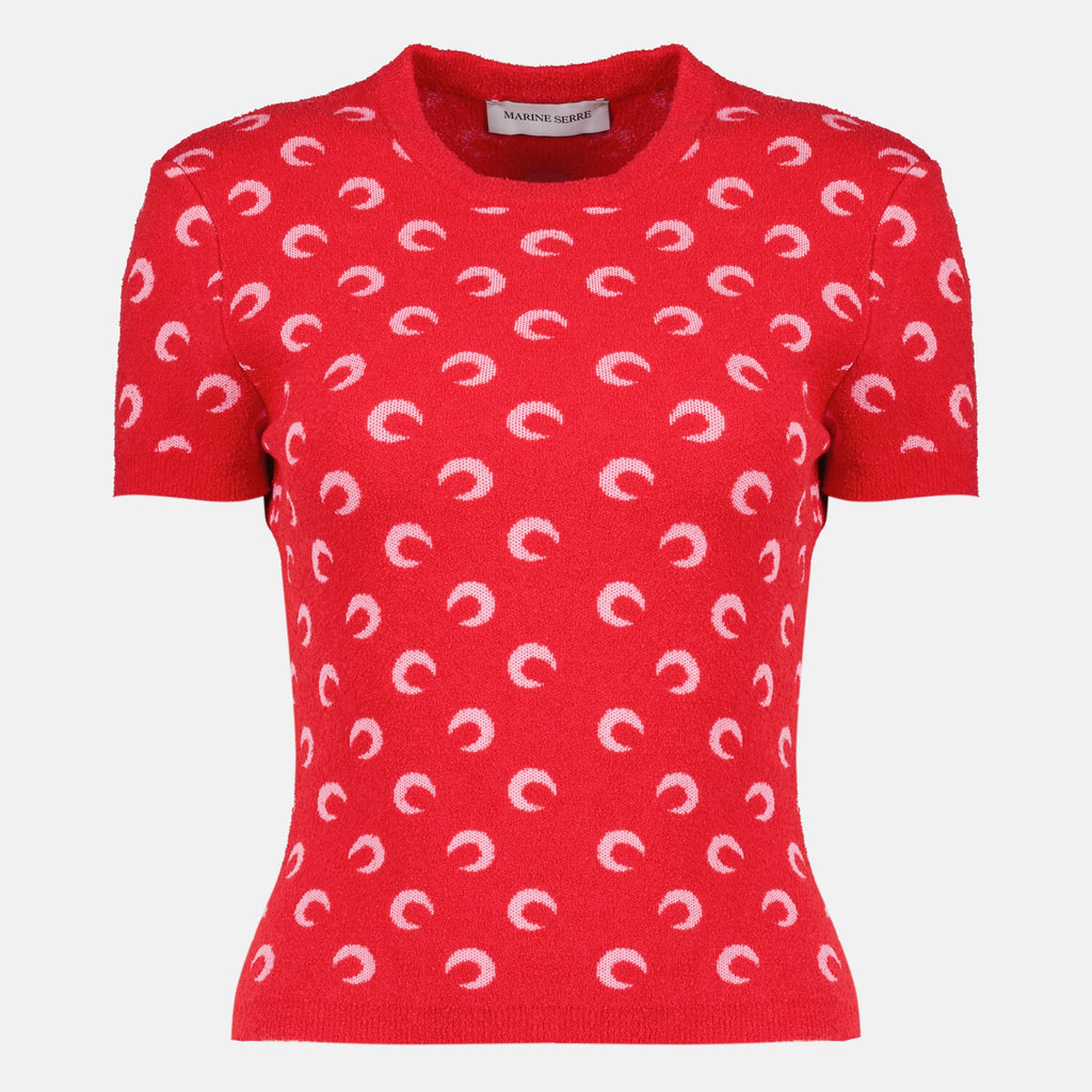 T-shirts ムーンブークルトップ レッド Marine Serre Rouge Femme