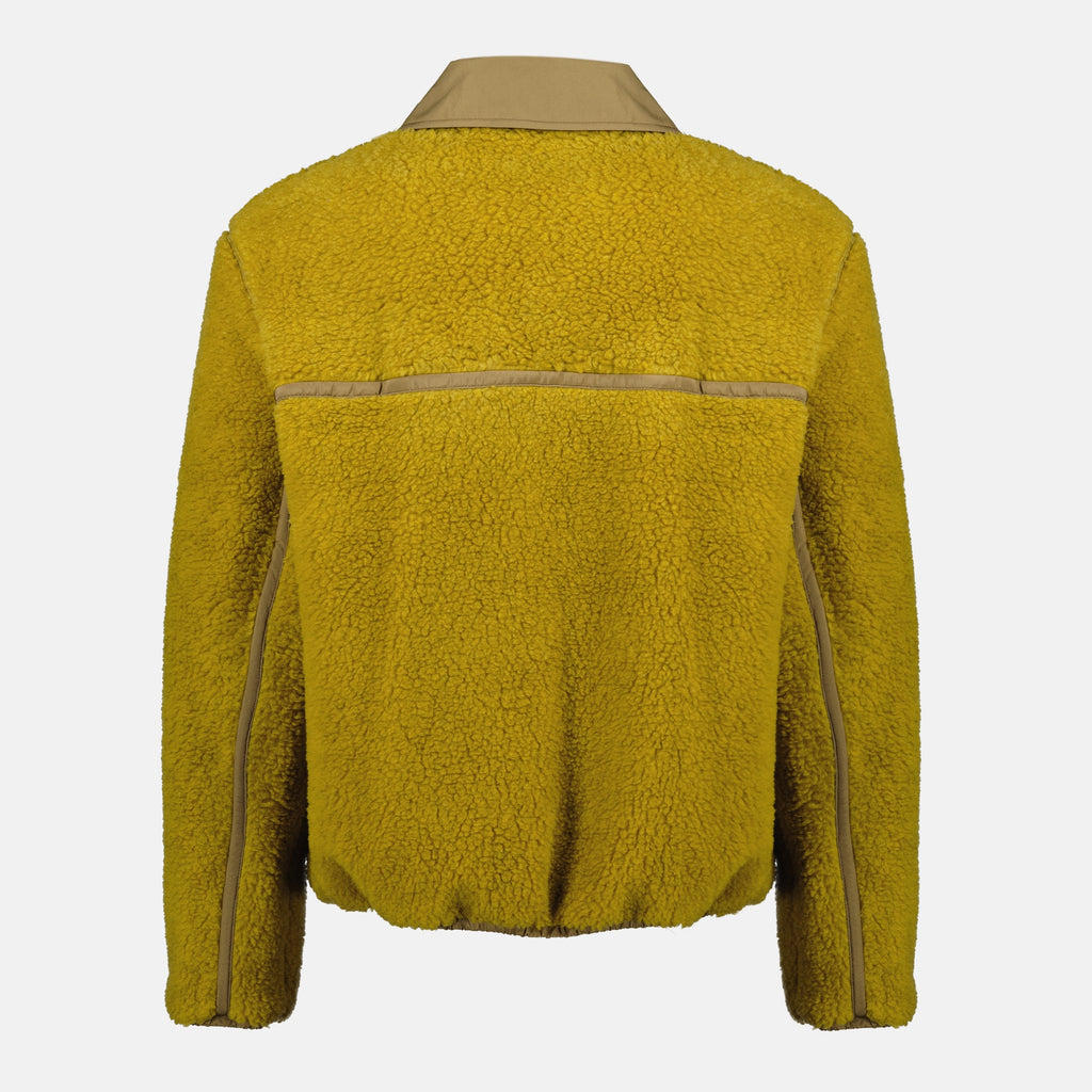 Image of the Ami PARIS men's khaki wool fleece jacket - Autumn-Winter 2025 season - Back view