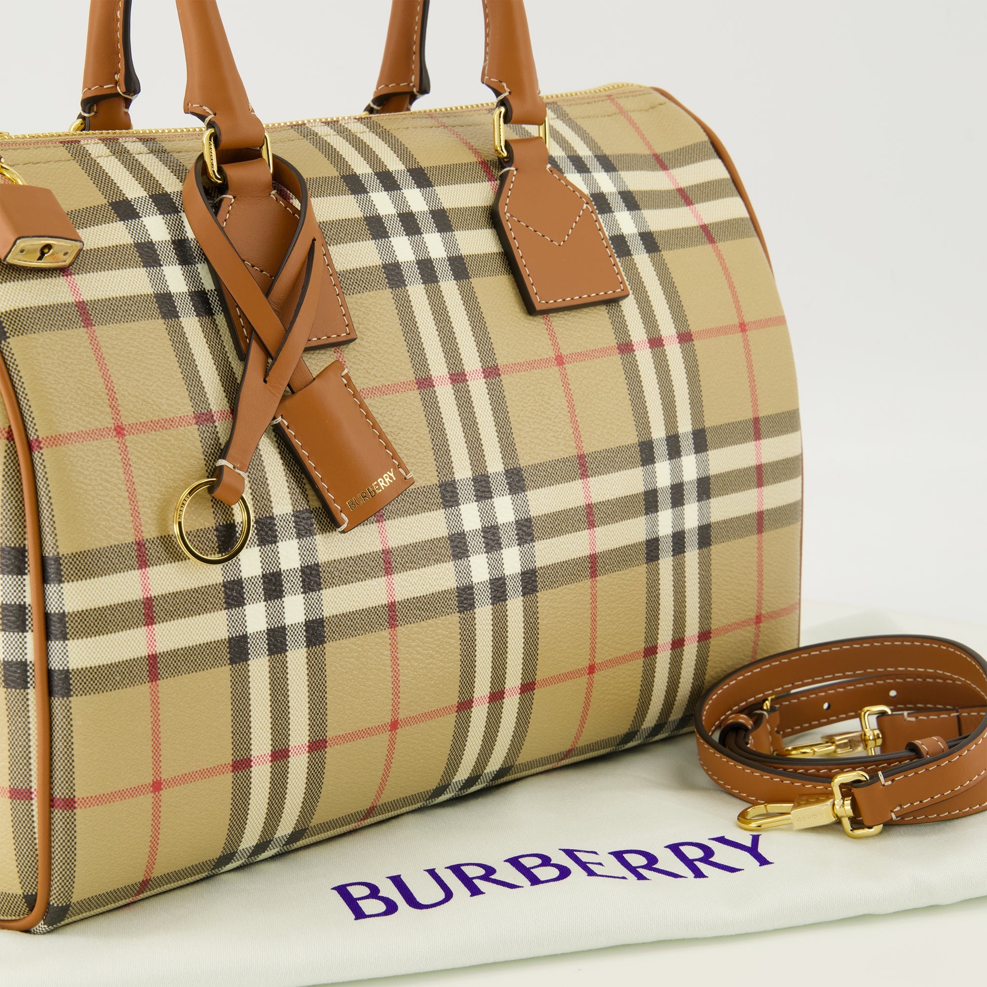 Bild der Burberry Damen Bowlingtasche in Beige mit Karomuster - Frühjahr-Sommer 2026 - Detailansicht_2