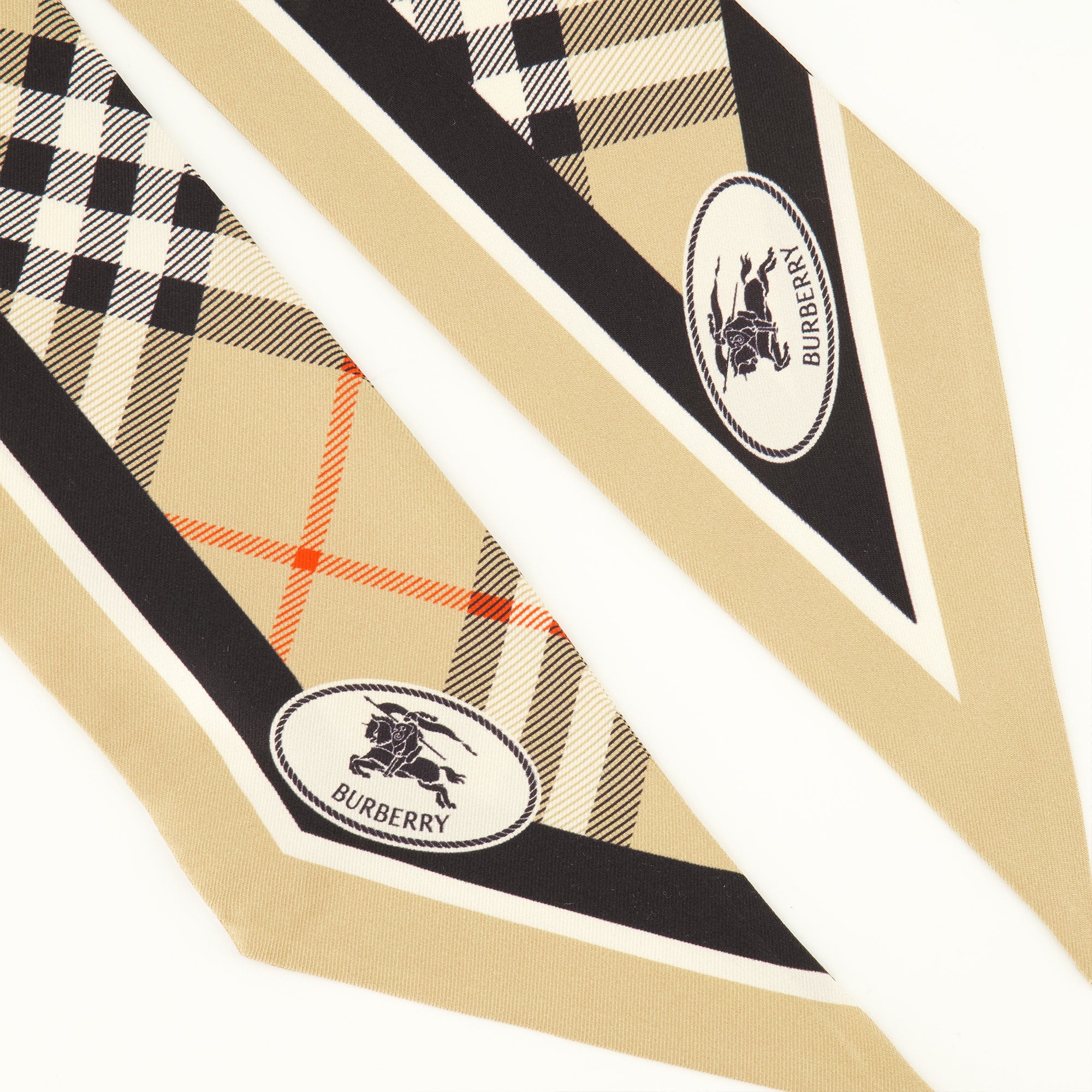 Écharpes, foulards et gants Foulard Check Knight in Seta Burberry Beige Femme