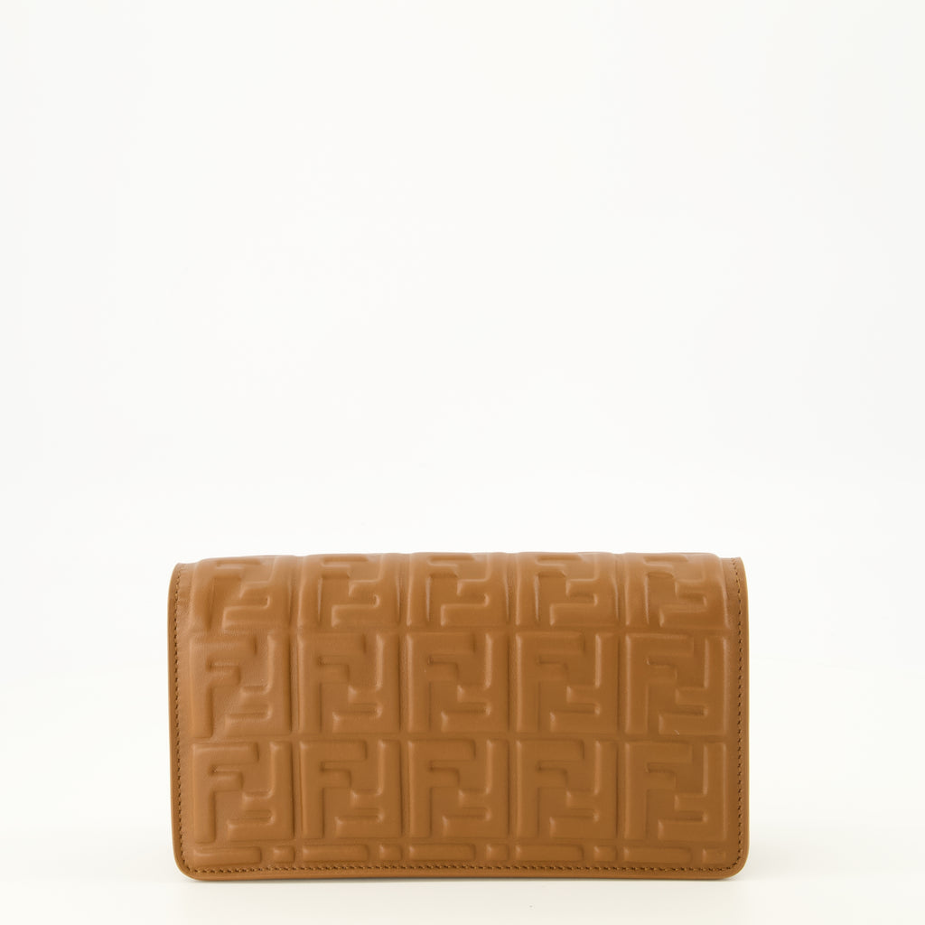 Sacs bandoulière Carteira Baguette em Couro Marron com Corrente Fendi Marron Femme