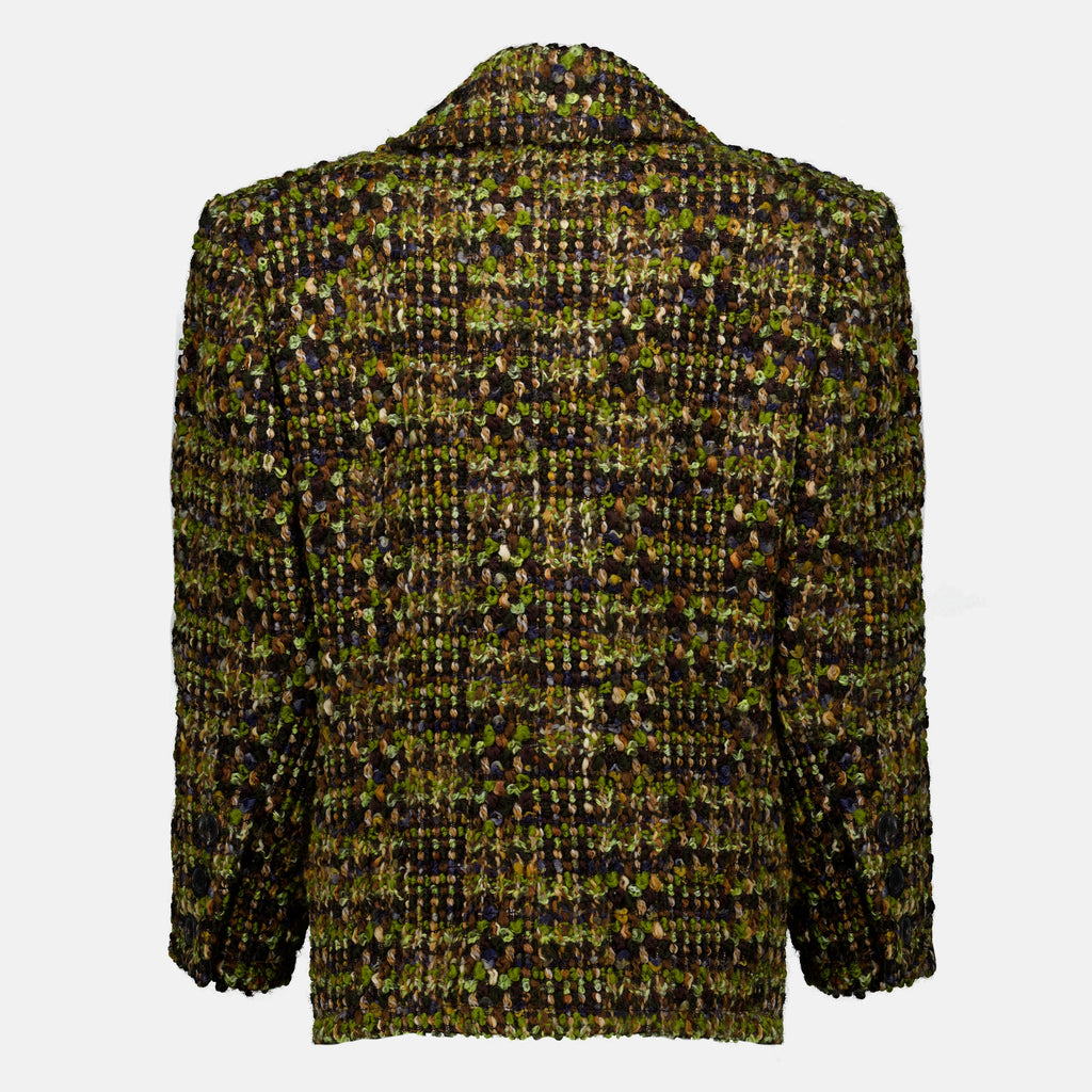 Manteaux Veste en tweed kaki Saint Laurent Kaki Femme