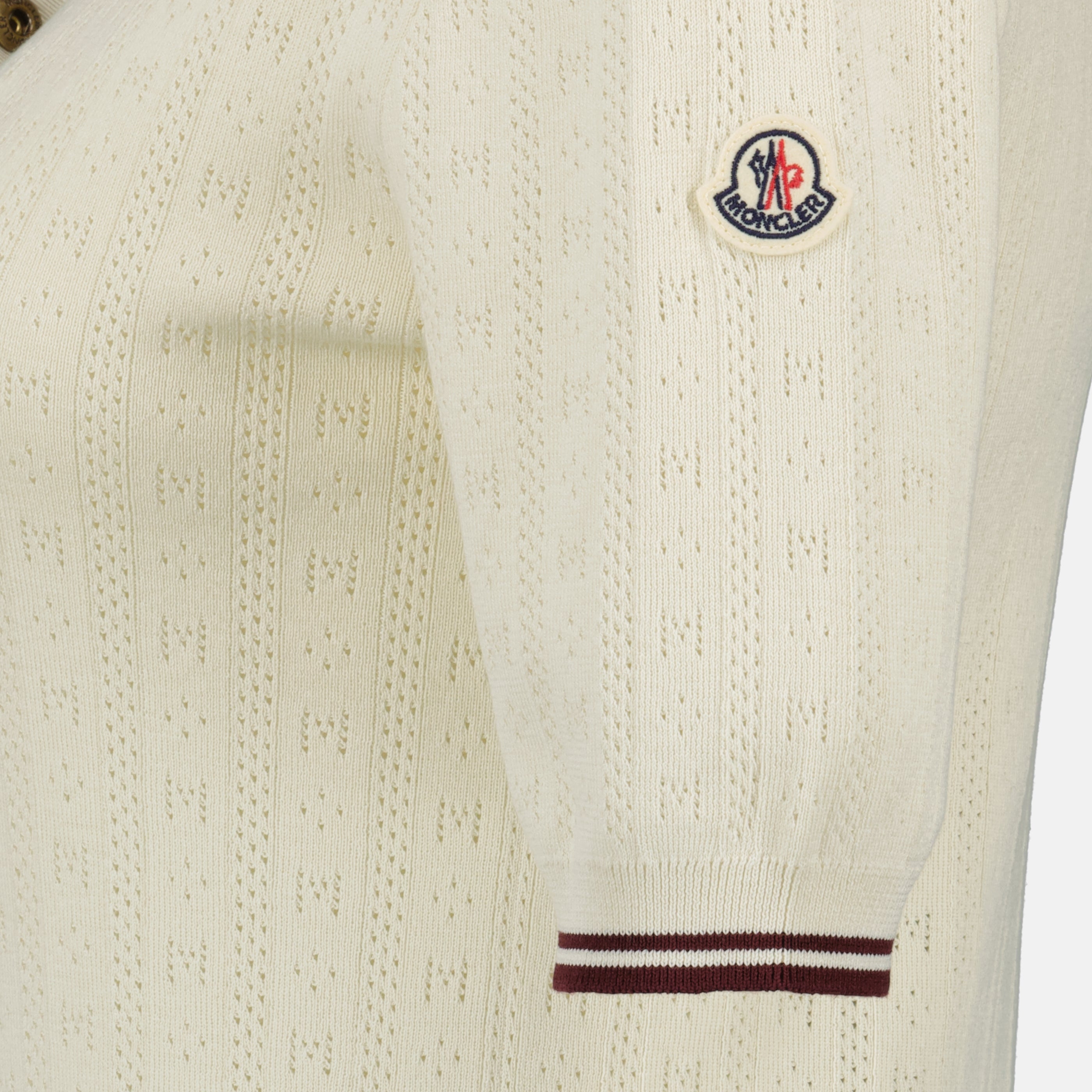 Polos Polo en coton à motif beige Moncler Blanc Femme