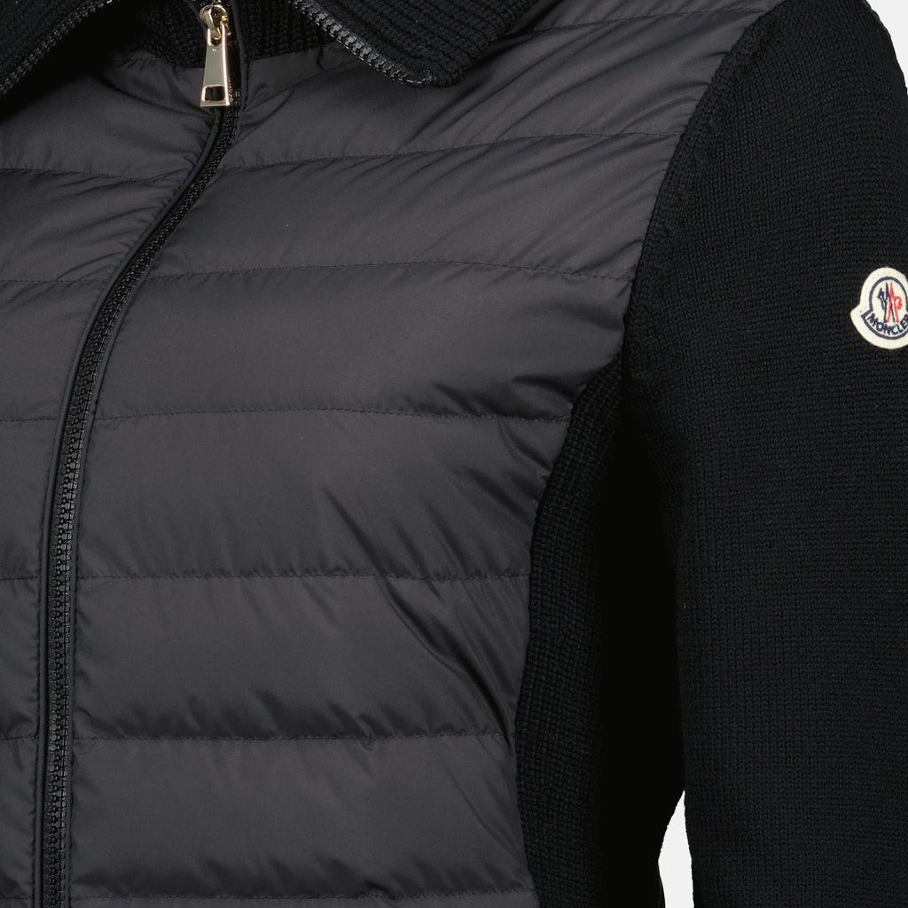 Image de l'article Cardigan bi-matière noir de la marque Moncler pour Femme - Saison Printemps-Été 2026 - Vue détaillée_1