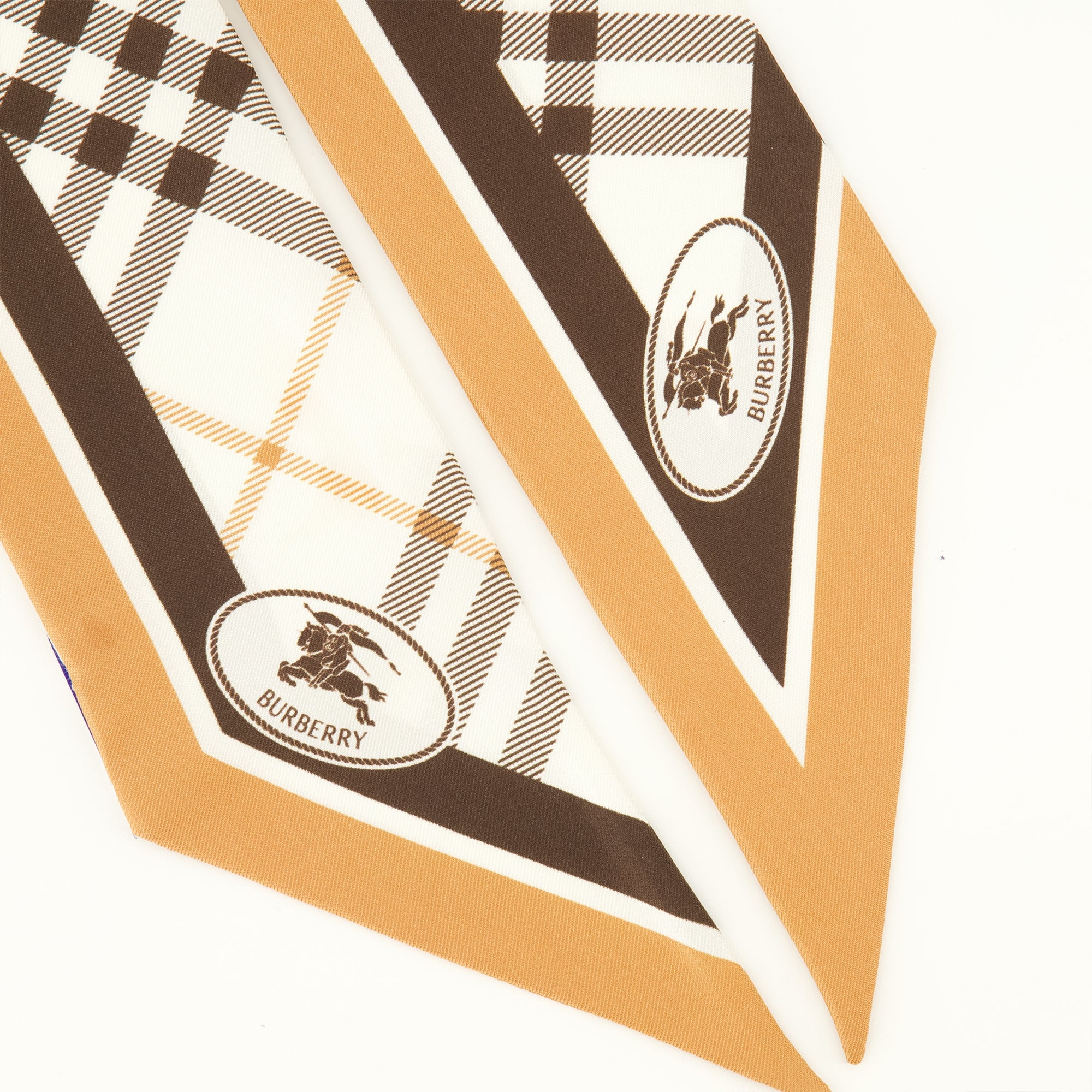Écharpes, foulards et gants Check Knight Silk Scarf Burberry Beige Unisexe