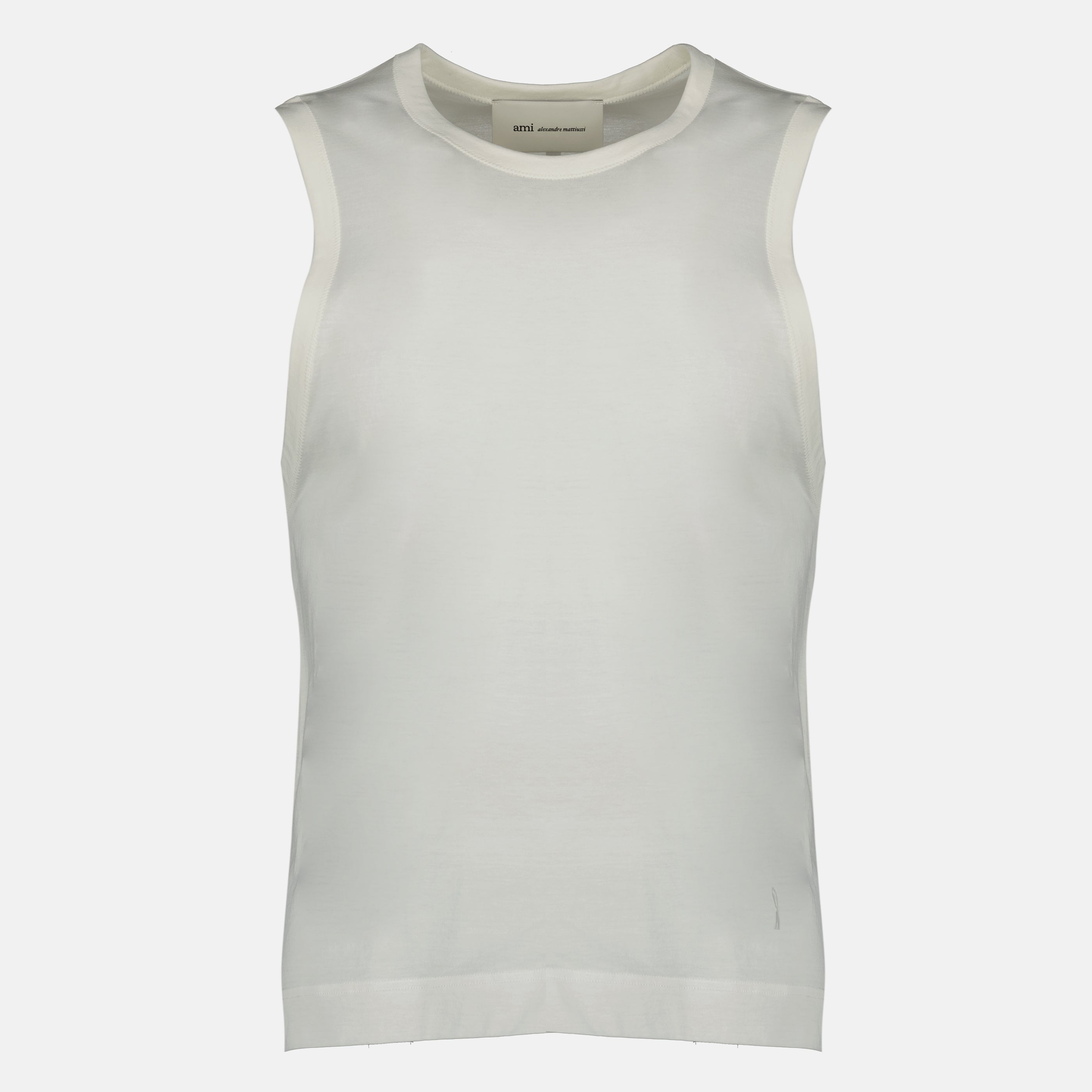 Immagine del canottiera bianco in cotone del marchio Ami PARIS per Uomo - Stagione Primavera-Estate 2026 - Vista Frontale