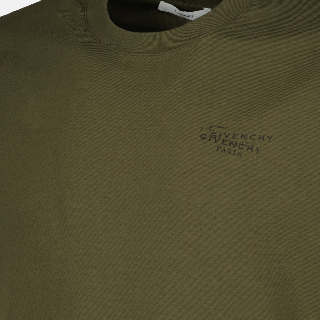 Bild des Givenchy Stamp khaki T-Shirts für Herren - Frühling-Sommer 2026 - Detailansicht 1