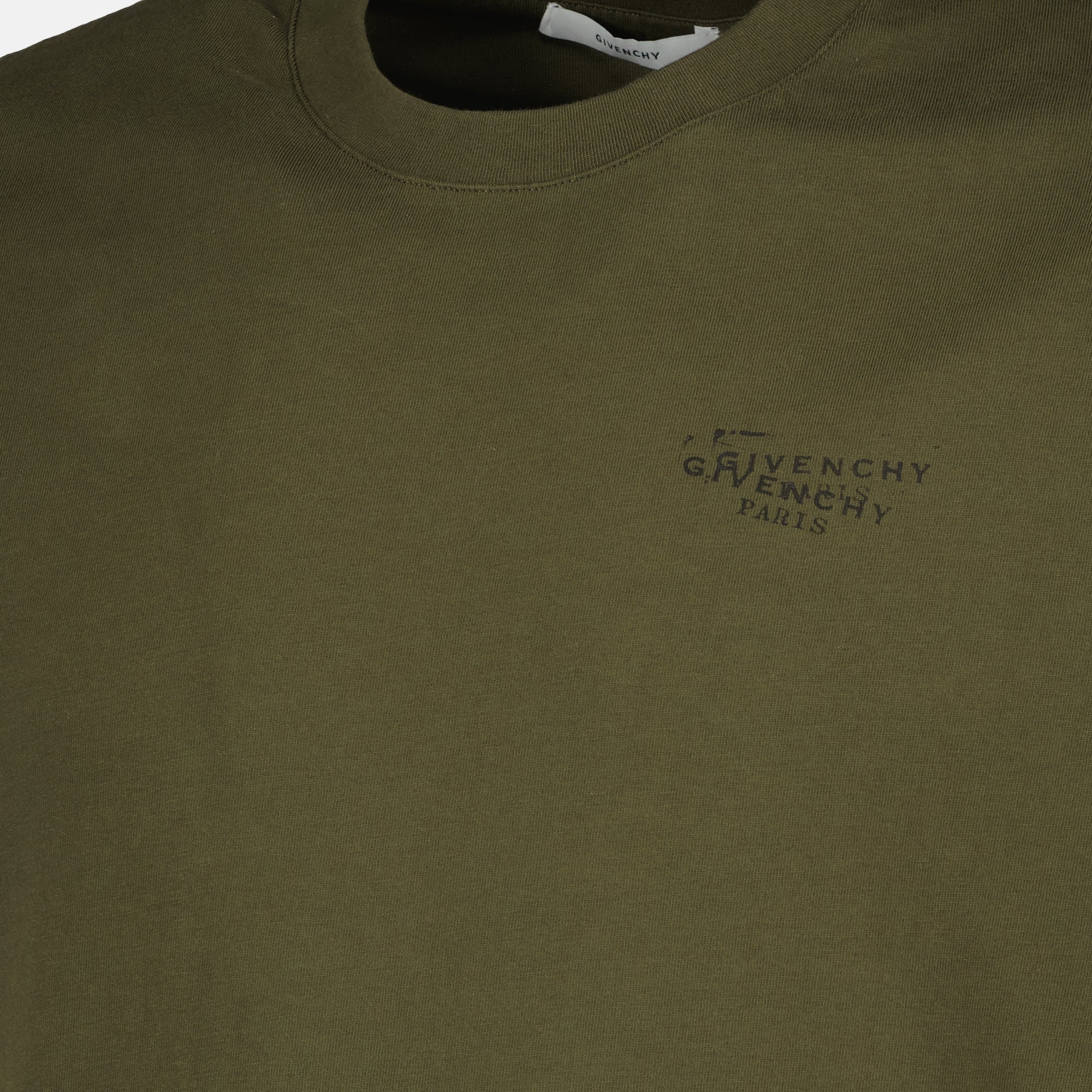 Bild des Givenchy Stamp khaki T-Shirts für Herren - Frühling-Sommer 2026 - Detailansicht 1