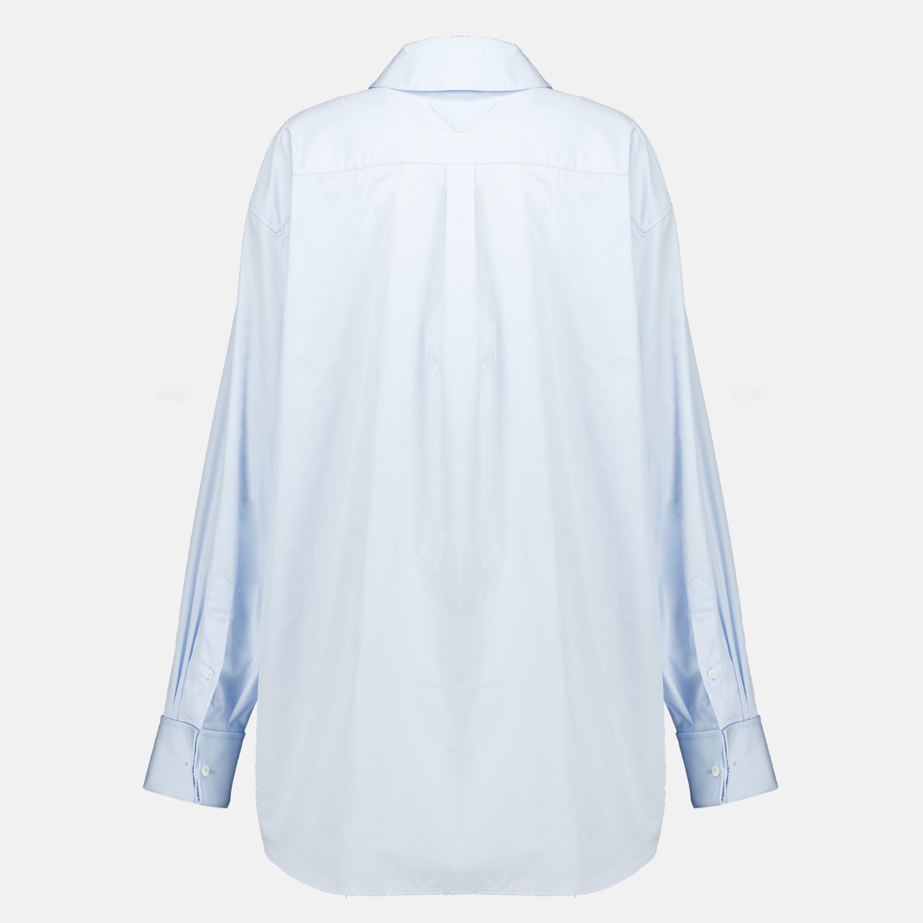Chemises Camisa de Popeline Azul Prada Bleu Femme