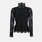 Tops Blouse satin et dentelle Rabanne Schwarz Femme