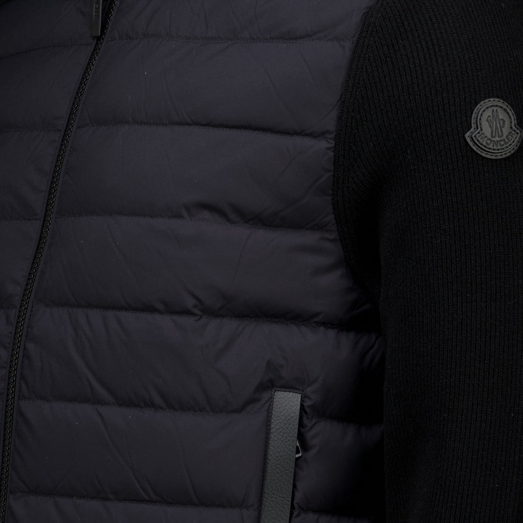 Vestes Cardigan zippé matelassé noir Moncler Noir Homme