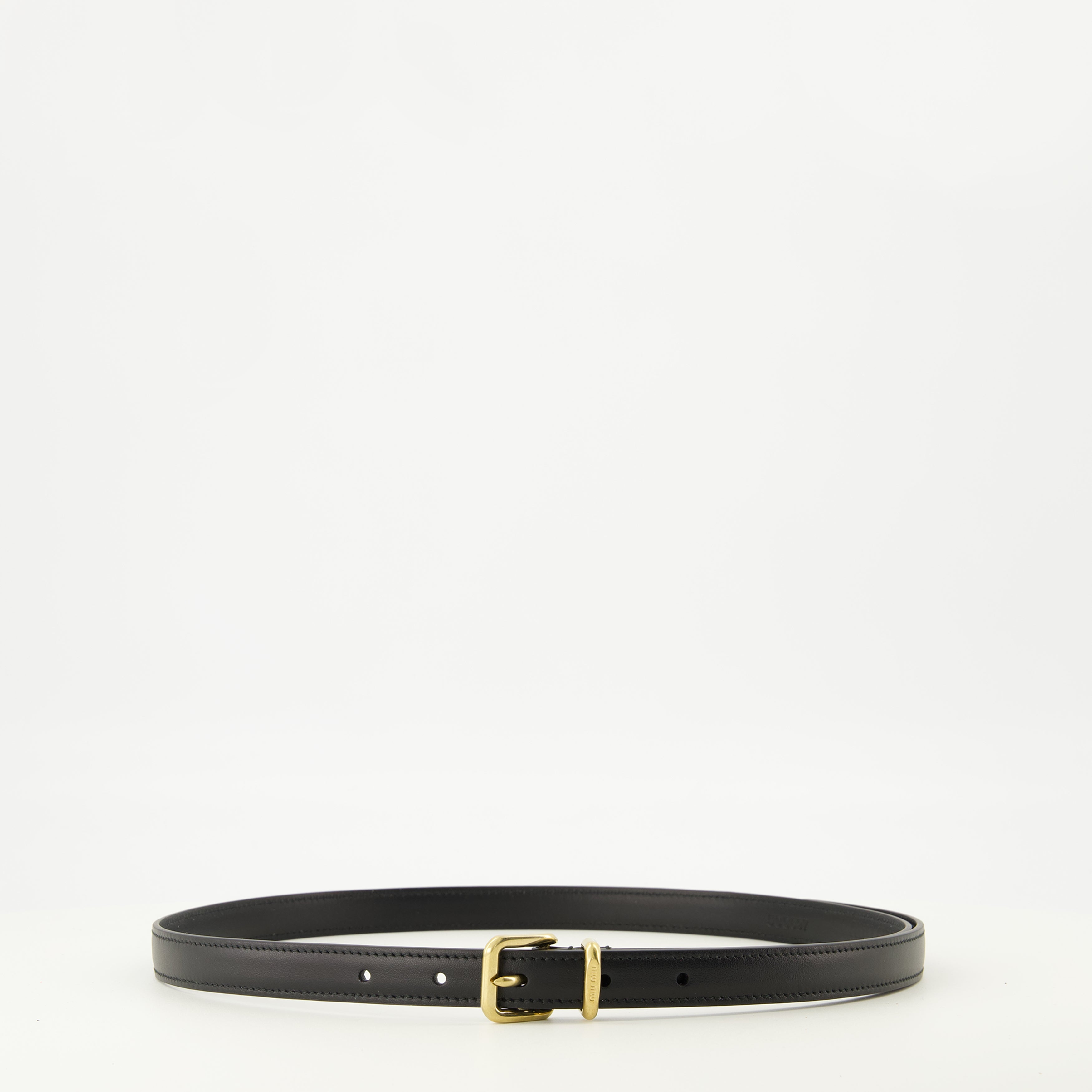 Image de l'article Ceinture en cuir noir de la marque Miu Miu pour Femme - Saison Printemps-Été 2026 - Vue de Face