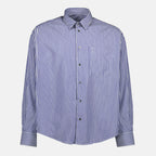Imagen de la camisa a rayas azul marino Ami de la marca Ami PARIS para Unisex - Temporada Otoño-Invierno 2025 - Vista Frontal
