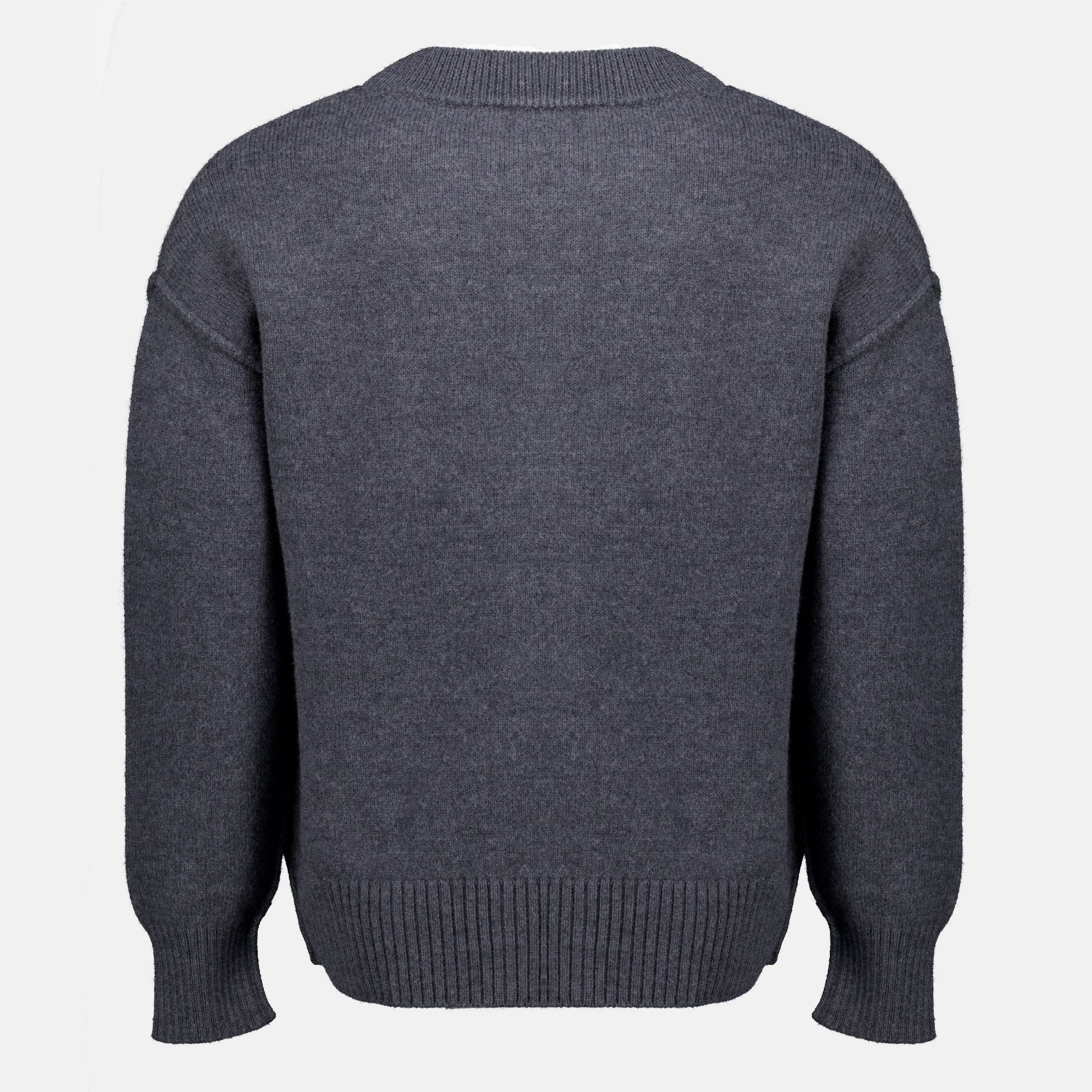 Maille AMI Heart Cardigan in Grey Wool Ami PARIS Gris Unisexe