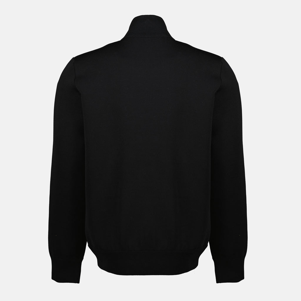 Image of the Moncler black two-material jacket for men - Spring-Summer 2026 - Back View