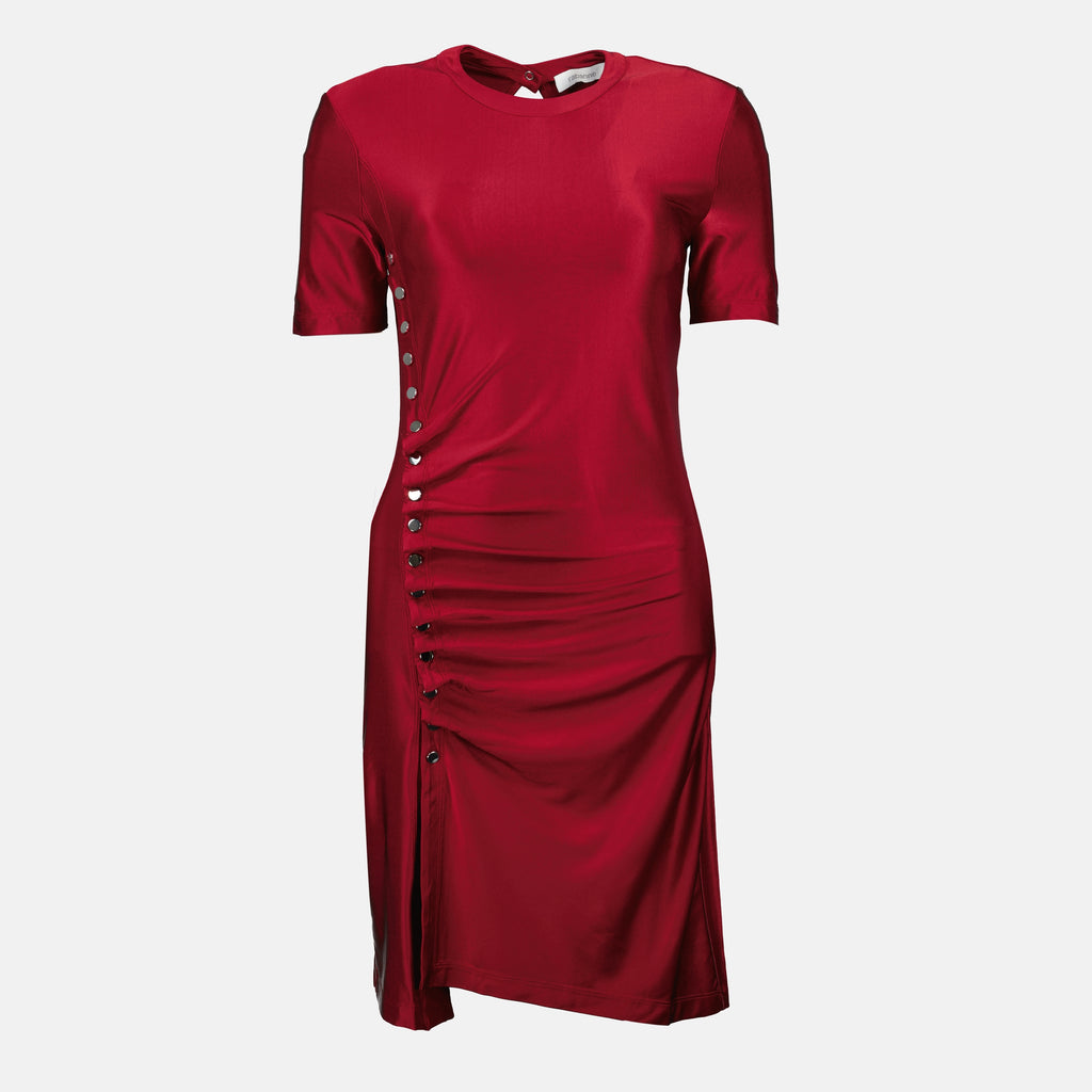 Robes Rotes Drapiertes Kleid Rabanne Rouge Femme