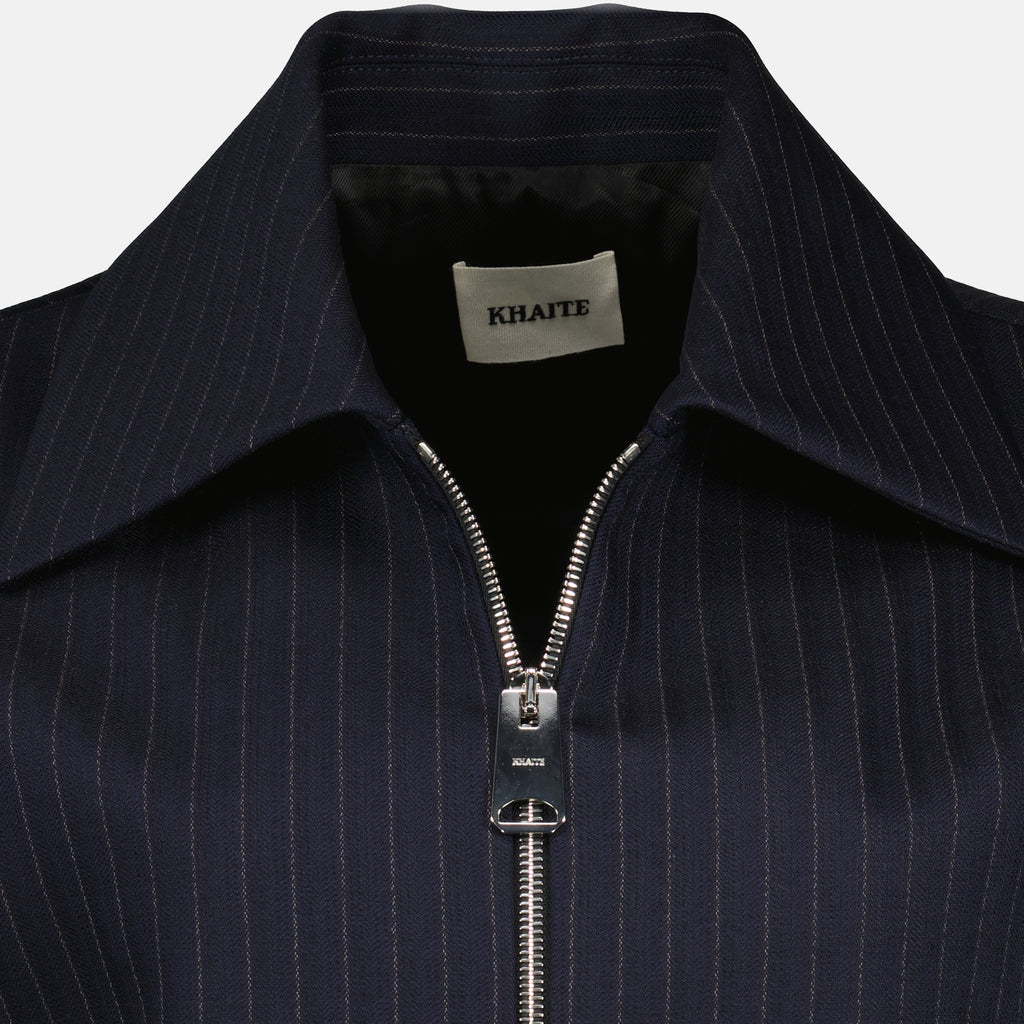 Image of the Khaite brand women's striped Robin crop top - Spring-Summer 2026 - Detailed View_1