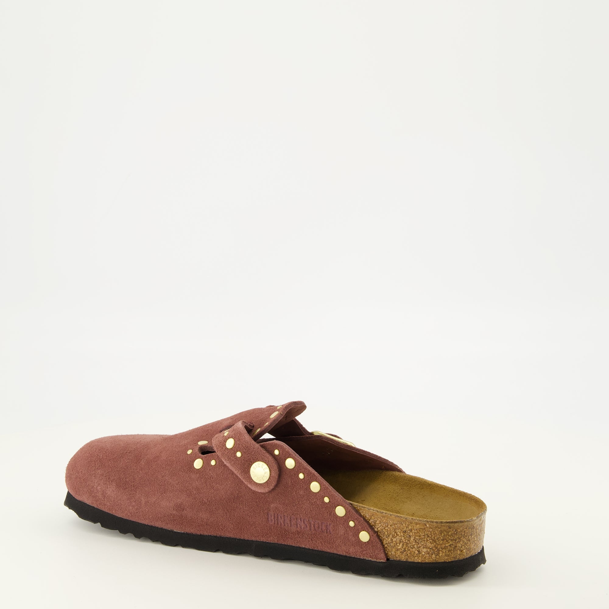 Chaussures ouvertes 보스턴 핑크 뮬 리벳 Birkenstock Rose Femme