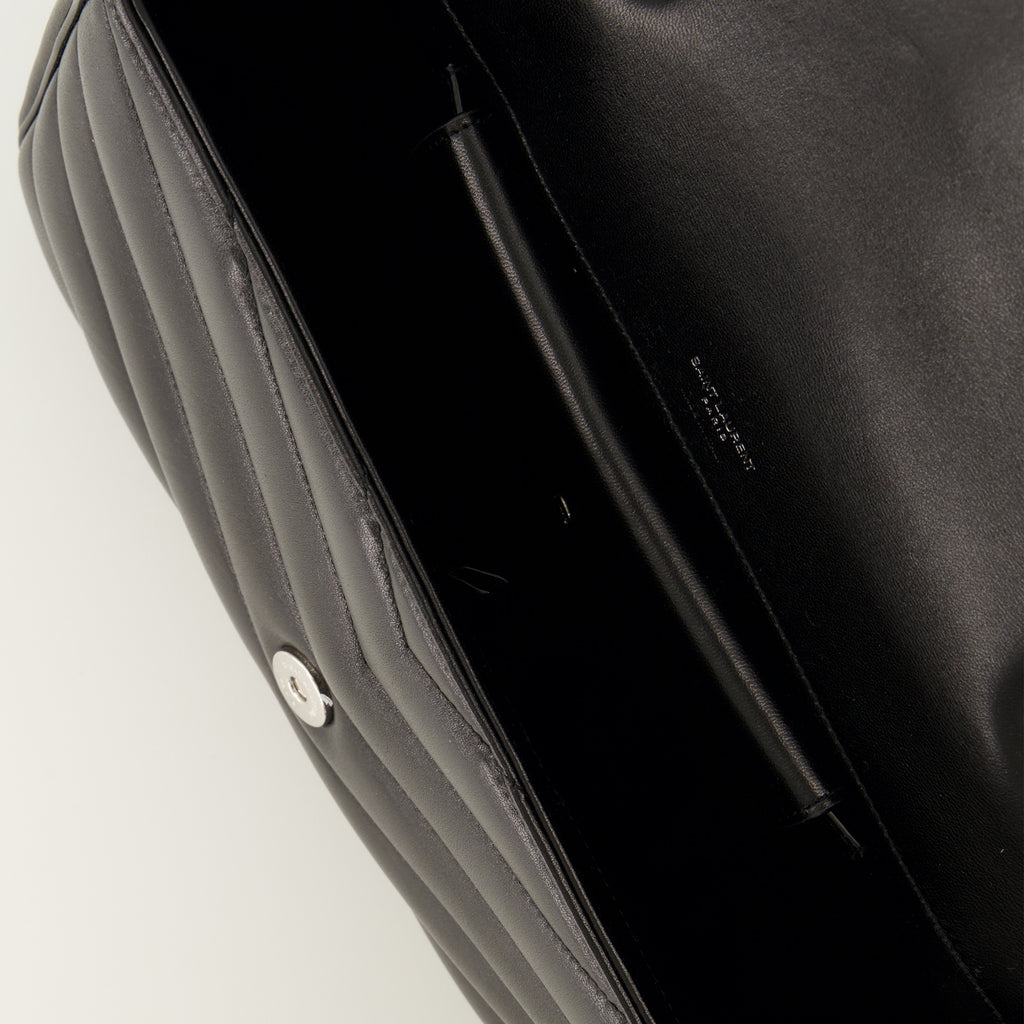 Sacs à main et épaule 루루 미디엄 블랙 레더 백 Saint Laurent Noir Femme