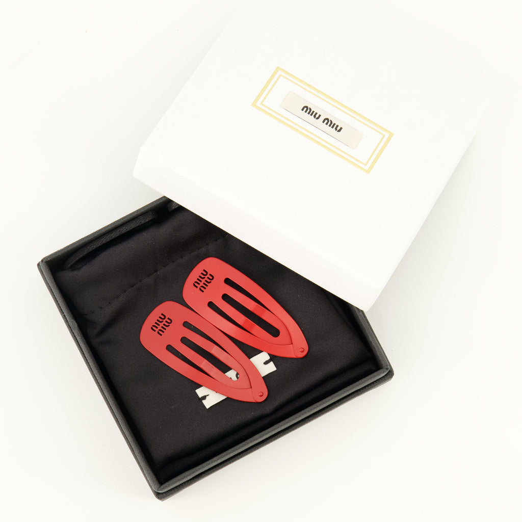 Chapeaux, casquettes et bonnets Clips de Cabelo Metálicos Vermelhos Miu Miu Rouge Femme