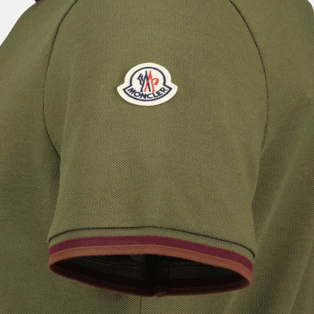 Polos Polo de Piqué de Algodão Caqui Moncler Kaki Homme