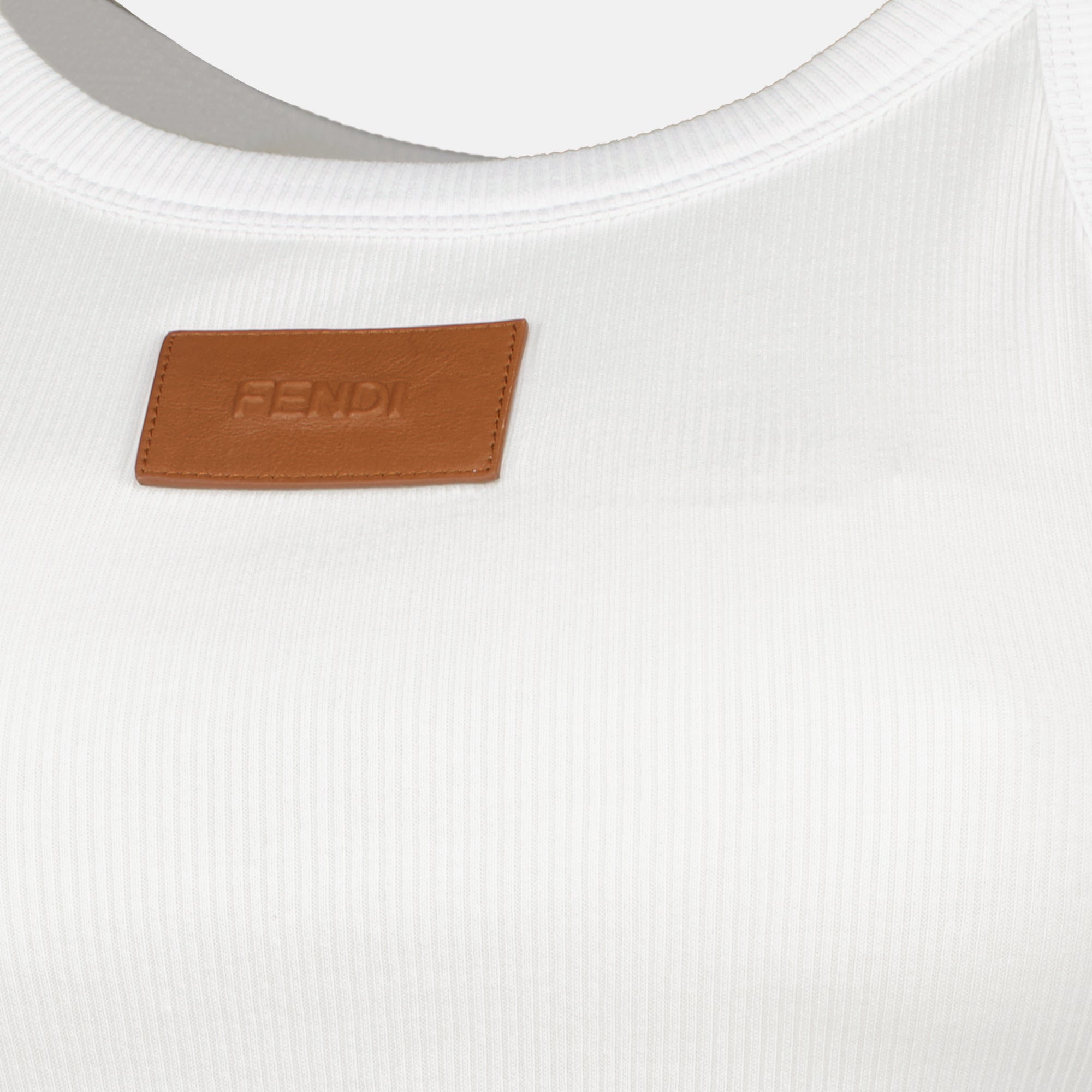 Tops 화이트 코튼 탱크톱 Fendi Blanc Femme