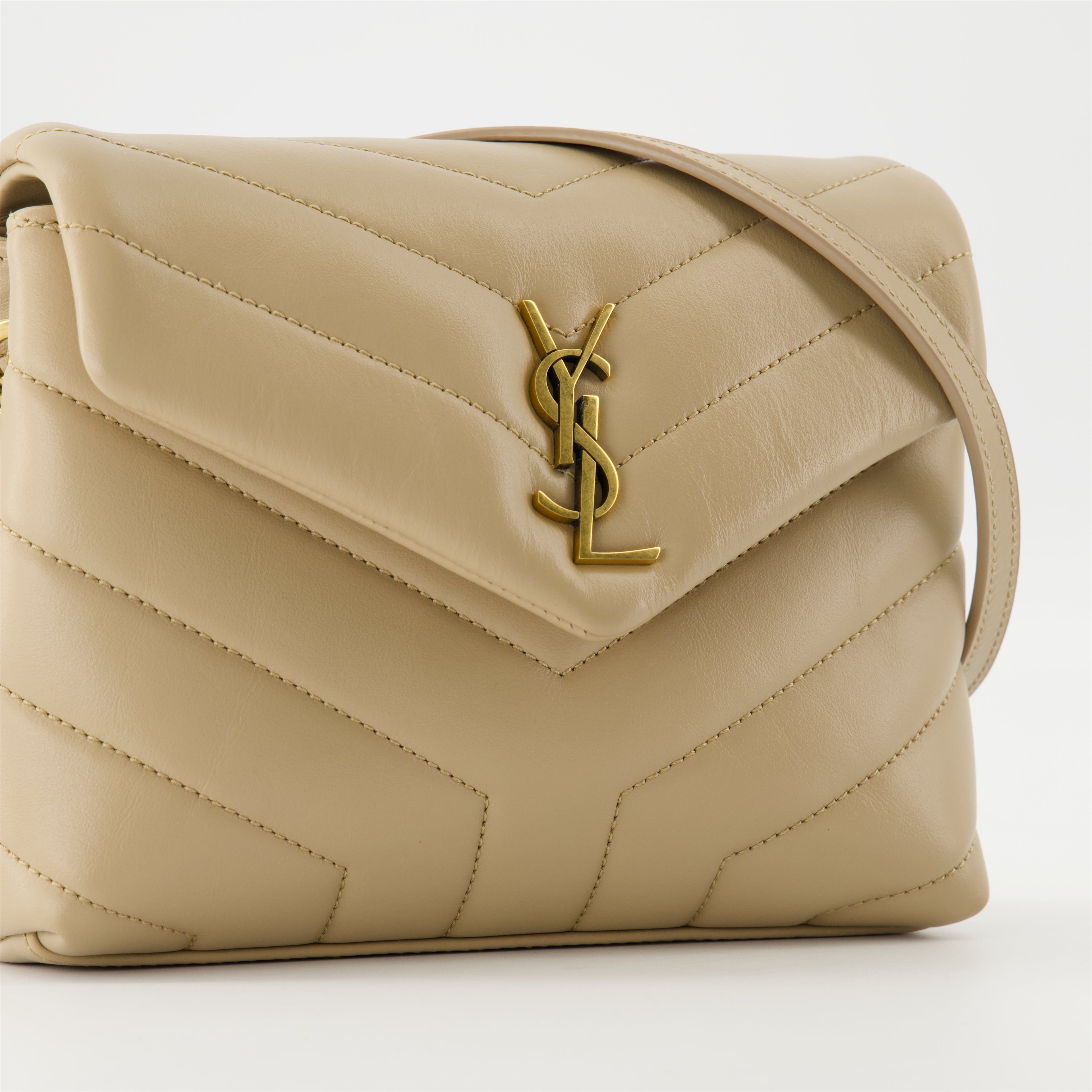 Sacs bandoulière Sac Loulou Small Saint Laurent Beige Femme