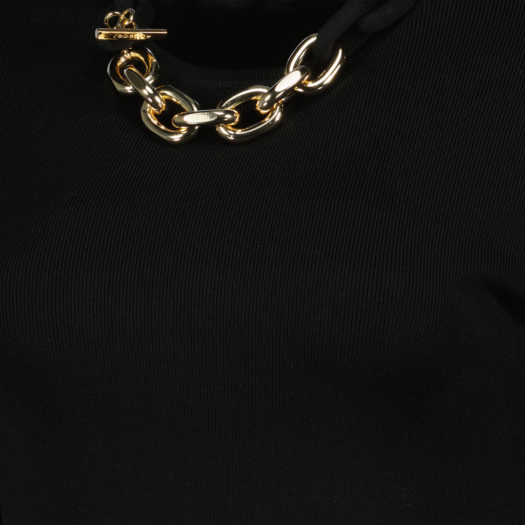 T-shirts Wool Sweater with Link Chain Rabanne Black Femme