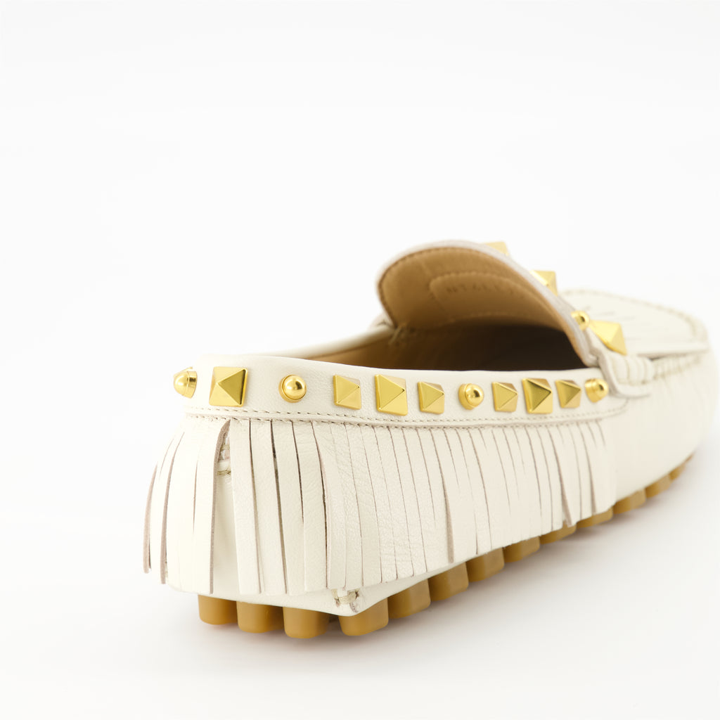 Loafers Fringed Moccasins Plaster Caster Valentino Garavani White Femme