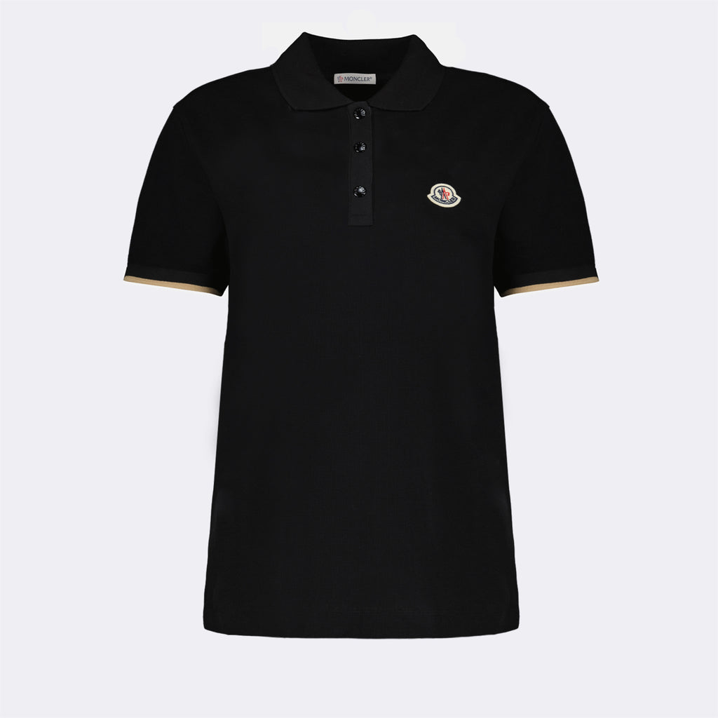 Polos Polo com Logo Moncler Preto Femme
