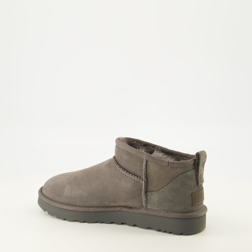 Bottines Botas Classic Ultra Mini Grises Ugg Gris Femme
