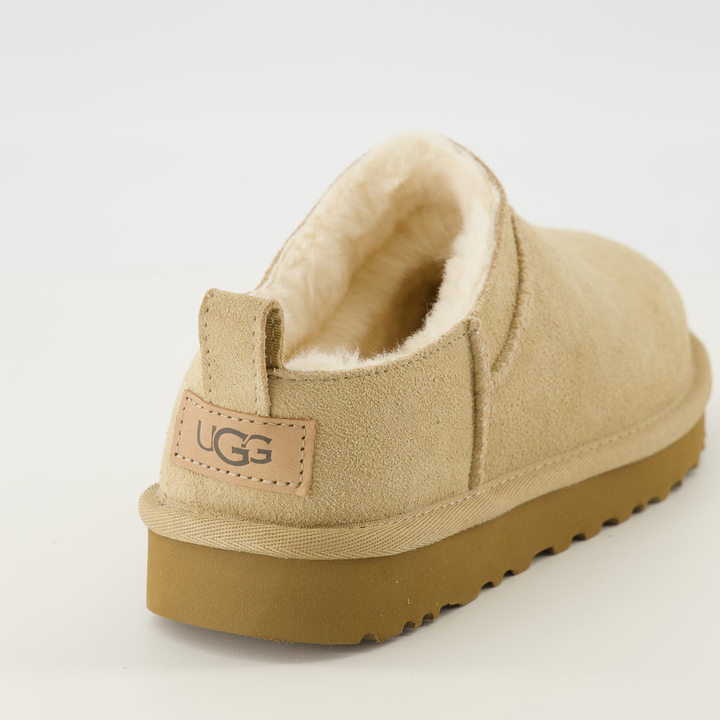 Image of the Ugg Classic Micro beige boots for women - Spring-Summer 2026 season - Back view