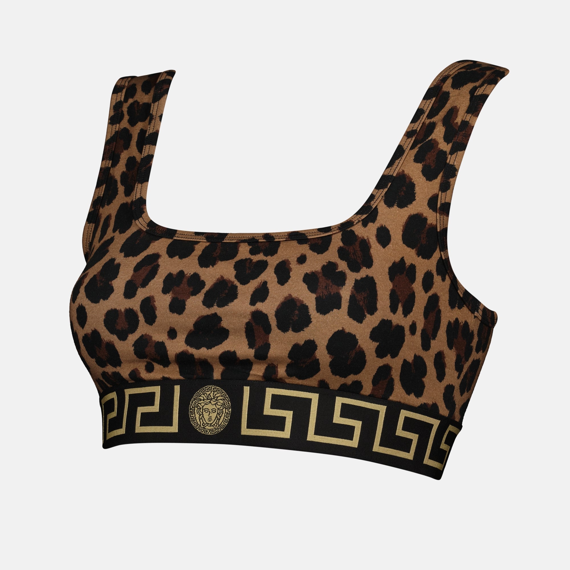 Tops Brassière Greca leopard Versace Marrom Femme