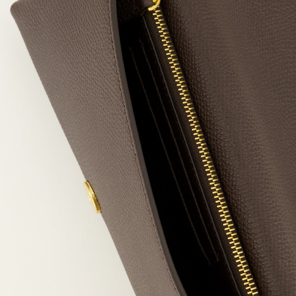 Petite maroquinerie ブラウンレザーのVLogoチェーンウォレット Valentino Garavani Marron Femme